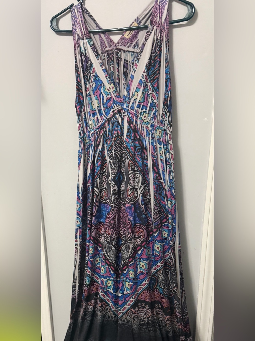 Blue & Purple Printed Maxi Skirt - Womens